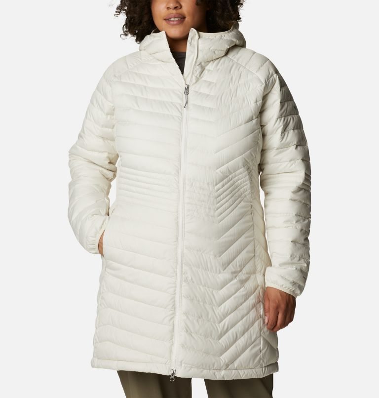 Columbia Powder Lite Mid Jakke Dame Pisket Krem | Plus Size 58173D